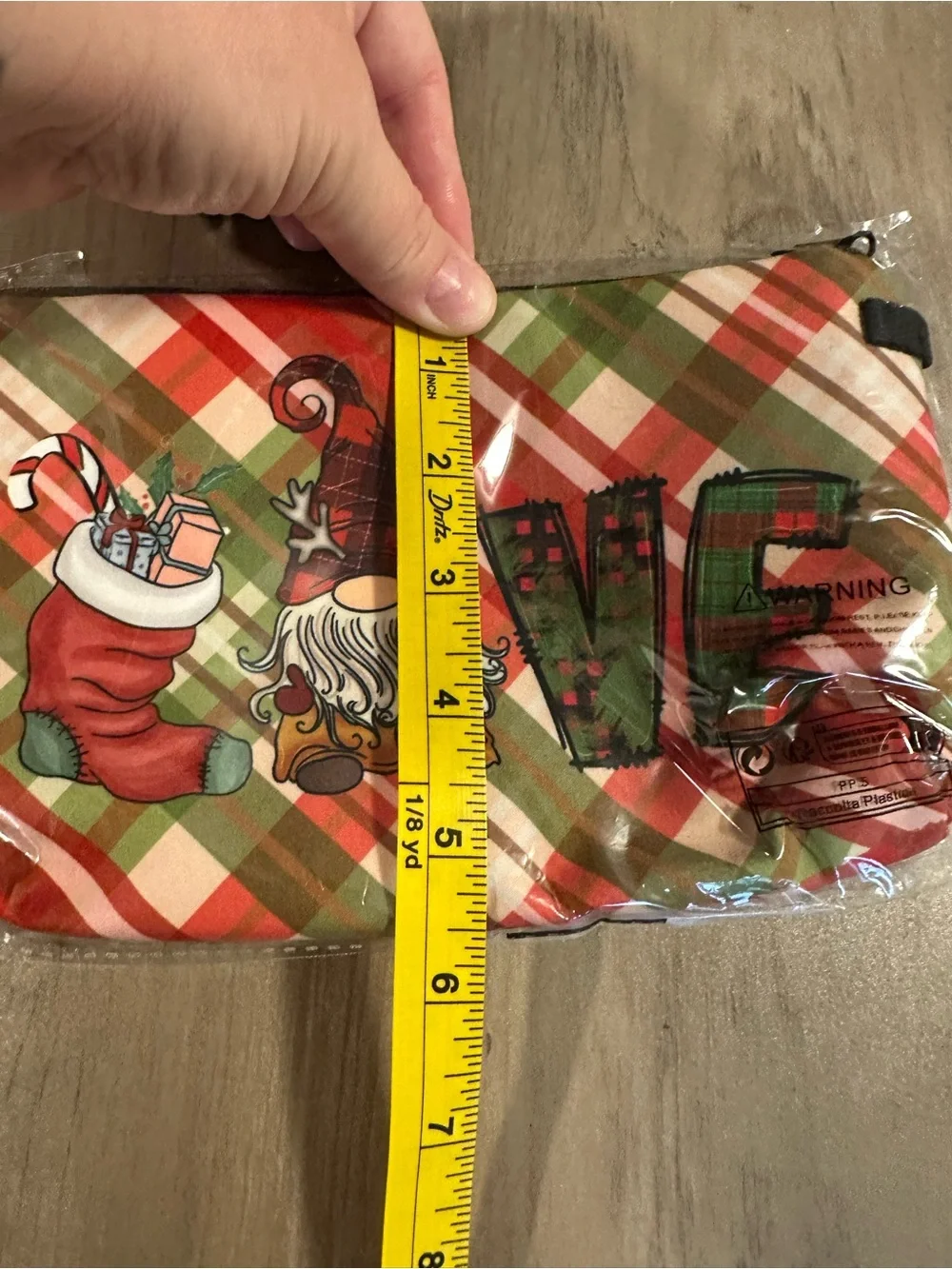 Christmas Gnome Cosmetic Bag NWT